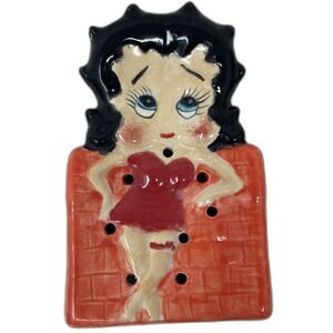 Vintage Betty Boop Soap Dish Ceramic Colorful 1950s Very Rare Hand painted